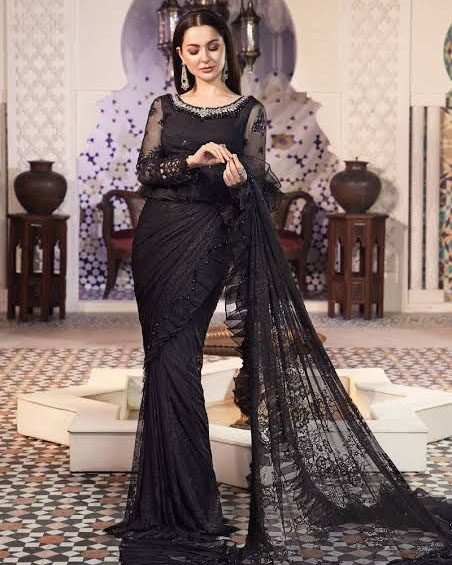 LS01-Black Saree Net Fabrics