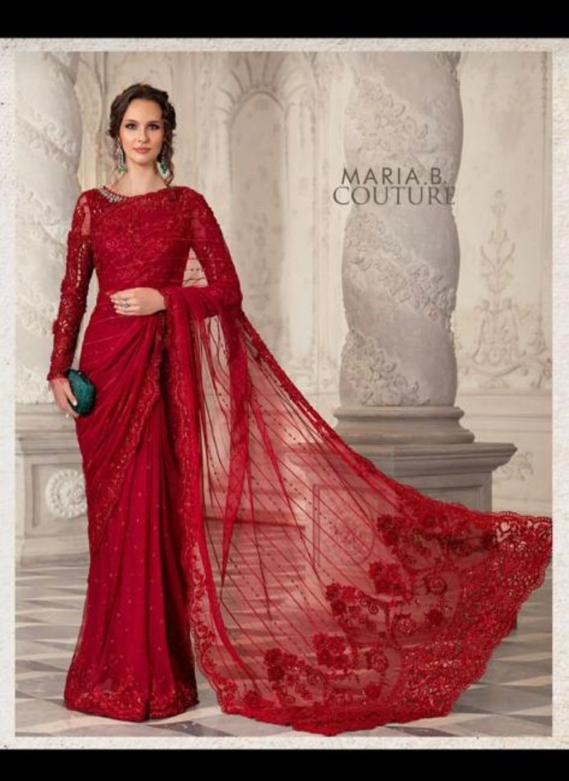 LS09-Maroon Saree Net Fabric