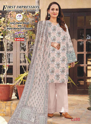 LS80-MOTHER COLLECTION 3 PCS SUIT WITH DHANAK SHAWL