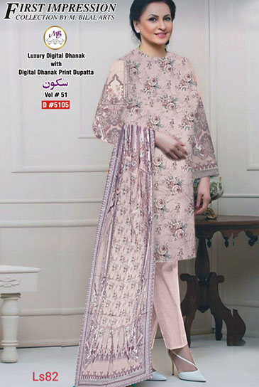 LS82-MOTHER COLLECTION 3 PCS SUIT WITH DHANAK SHAWL