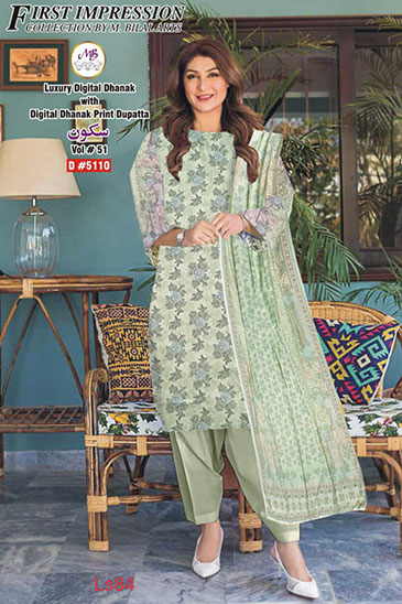 LS84-MOTHER COLLECTION 3 PCS SUIT WITH DHANAK SHAWL